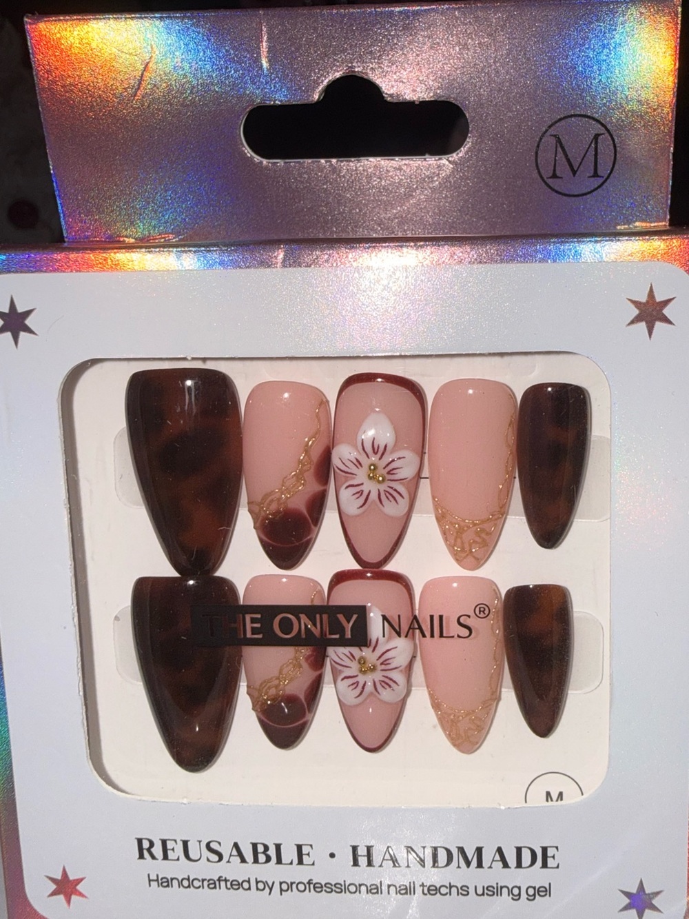 The Only Nails Reusable Nude & Brown Animal Print/ Floral Press-On Nail Set - Picture 6 of 7